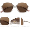 image:imageSOJOS Retro Hexagon Square Polarized Sunglasses for Women Men Vintage Hexagonal Polygon Shades SJ1101SilverBrown