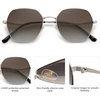 image:imageSOJOS Retro Hexagon Square Polarized Sunglasses for Women Men Vintage Hexagonal Polygon Shades SJ1101SilverBrown Grading