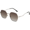 image:imageSOJOS Retro Hexagon Square Polarized Sunglasses for Women Men Vintage Hexagonal Polygon Shades SJ1101SilverBrown Grading