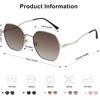 image:imageSOJOS Retro Hexagon Square Polarized Sunglasses for Women Men Vintage Hexagonal Polygon Shades SJ1101SilverBrown Grading