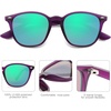 image:imageSOJOS Retro Kids Square Polarized Sunglasses for Girls Boys Age 310 UV400 Protection De Sol Gafas SK5616PurpleMirrored Green Lens