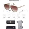 image:imageSOJOS Retro Large Aviator Sunglasses for Women Men Classic UV400 Oversized Aviators SJ2315KhakiGradient Brown