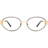 image:imageSOJOS Retro Oval Blue Light Blocking Glasses for WomenTrendy Blue Light Computer Glasses Metal Frame Eyewear SJ5434BDemigold
