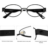 image:imageSOJOS Retro Oval Blue Light Blocking Glasses for WomenTrendy Blue Light Computer Glasses Metal Frame Eyewear SJ5434BMatt Black