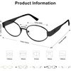 image:imageSOJOS Retro Oval Blue Light Blocking Glasses for WomenTrendy Blue Light Computer Glasses Metal Frame Eyewear SJ5434BMatt Black