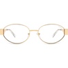 image:imageSOJOS Retro Oval Blue Light Blocking Glasses for WomenTrendy Blue Light Computer Glasses Metal Frame Eyewear SJ5434BShiny Gold
