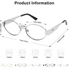 image:imageSOJOS Retro Oval Blue Light Blocking Glasses for WomenTrendy Blue Light Computer Glasses Metal Frame Eyewear SJ5434BShiny Silver