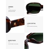 image:imageSOJOS Retro Oval Oversized Polarized Sunglasses for Women UV400 Designer Shades Lentes De Sol Para Mujer SJ2621AAmber Tortoise FrameGreen Lens