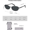 image:imageSOJOS Retro Oval Sunglasses for Women Men Polarized Trendy Narrow Shades UV400 Womens Mens Sun Glasses SJ1263 Matte Black FrameGrey Lens