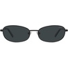 image:imageSOJOS Retro Oval Sunglasses for Women Men Polarized Trendy Narrow Shades UV400 Womens Mens Sun Glasses SJ1263 Matte Black FrameGrey Lens