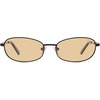 image:imageSOJOS Retro Oval Sunglasses for Women Men Polarized Trendy Narrow Shades UV400 Womens Mens Sun Glasses SJ1263 Matte Black FrameLight Brown Lens