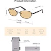 image:imageSOJOS Retro Oval Sunglasses for Women Men Polarized Trendy Narrow Shades UV400 Womens Mens Sun Glasses SJ1263 Matte Black FrameLight Brown Lens