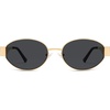 image:imageSOJOS Retro Oval Sunglasses for Women Trendy Classic Shades UV400 Protection SJ1256GoldGrey Lens