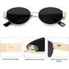 image:imageSOJOS Retro Oval Sunglasses for Women Trendy Classic Shades UV400 Protection SJ1256GoldGrey Lens