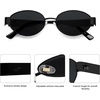 image:imageSOJOS Retro Oval Sunglasses for Women Trendy Classic Shades UV400 Protection SJ1256Matte BlackGrey Lens