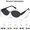image:imageSOJOS Retro Oval Sunglasses for Women Trendy Classic Shades UV400 Protection SJ1256Matte BlackGrey Lens