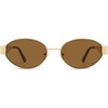 image:imageSOJOS Retro Oval Sunglasses for Women Trendy Classic Shades UV400 Protection SJ1256Shiny GoldBrown Lens
