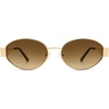 image:imageSOJOS Retro Oval Sunglasses for Women Trendy Classic Shades UV400 Protection SJ1256Shiny GoldGradient Brown