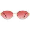 image:imageSOJOS Retro Oval Sunglasses for Women Trendy Classic Shades UV400 Protection SJ1256Shiny GoldGradient Pink