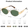 image:imageSOJOS Retro Oval Sunglasses for Women Trendy Classic Shades UV400 Protection SJ1256Shiny GoldGreen Lens