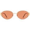 image:imageSOJOS Retro Oval Sunglasses for Women Trendy Classic Shades UV400 Protection SJ1256Shiny GoldOrange Lens