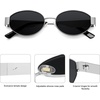 image:imageSOJOS Retro Oval Sunglasses for Women Trendy Classic Shades UV400 Protection SJ1256Shiny SilverGrey Lens