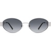 image:imageSOJOS Retro Oval Sunglasses for Women Trendy Classic Shades UV400 Protection SJ1256SilverBlue Lens