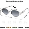 image:imageSOJOS Retro Oval Sunglasses for Women Trendy Classic Shades UV400 Protection SJ1256SilverBlue Lens