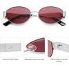 image:imageSOJOS Retro Oval Sunglasses for Women Trendy Classic Shades UV400 Protection SJ1256SilverPurple Lens