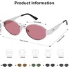 image:imageSOJOS Retro Oval Sunglasses for Women Trendy Classic Shades UV400 Protection SJ1256SilverPurple Lens
