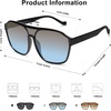 image:imageSOJOS Retro Oversized Aviator Sunglasses Mens Womens 90s Double Bridge Large Sun Glasses UV400 Protection SJ2246 Black Frame Gradient Blue Lens