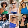 image:imageSOJOS Retro Oversized Aviator Sunglasses Mens Womens 90s Double Bridge Large Sun Glasses UV400 Protection SJ2246 Black Frame Gradient Blue Lens