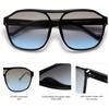 image:imageSOJOS Retro Oversized Aviator Sunglasses Mens Womens 90s Double Bridge Large Sun Glasses UV400 Protection SJ2246 Black Frame Gradient Blue Lens