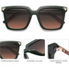 image:imageSOJOS Retro Oversized Square Sunglasses for Women Trendy Vintage Shades Classic Big Sun Glasses UV400 SJ2216AOliveGradient Green to Pink