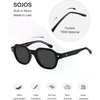 image:imageSOJOS Retro Polygon Round Polarized Sunglasses for Men WomenVintage Italian Acetate Frame Hand Made Style SJ2667Black