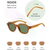 image:imageSOJOS Retro Polygon Round Polarized Sunglasses for Men WomenVintage Italian Acetate Frame Hand Made Style SJ2667Brown