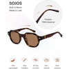 image:imageSOJOS Retro Polygon Round Polarized Sunglasses for Men WomenVintage Italian Acetate Frame Hand Made Style SJ2667Tortoise