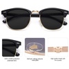 image:imageSOJOS Retro Semi Rimless Polarized Sunglasses Horn Rimmed UV400 Glasses SJ5018 Yellow Tortoise FrameGreen LensBlackGrey