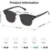 image:imageSOJOS Retro Semi Rimless Polarized Sunglasses Horn Rimmed UV400 Glasses SJ5018 Yellow Tortoise FrameGreen LensBlackGrey