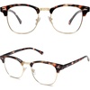 image:imageSOJOS Retro Semi Rimless Polarized Sunglasses Horn Rimmed UV400 Glasses SJ5018 Yellow Tortoise FrameGreen LensDark Tortoise FrameGold Rim