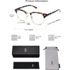 image:imageSOJOS Retro Semi Rimless Polarized Sunglasses Horn Rimmed UV400 Glasses SJ5018 Yellow Tortoise FrameGreen LensDark Tortoise FrameGold Rim