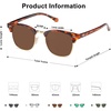 image:imageSOJOS Retro Semi Rimless Polarized Sunglasses Horn Rimmed UV400 Glasses SJ5018 Yellow Tortoise FrameGreen LensTortoise FrameBrown Lens