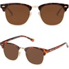 image:imageSOJOS Retro Semi Rimless Polarized Sunglasses Horn Rimmed UV400 Glasses SJ5018 Yellow Tortoise FrameGreen LensTortoise FrameBrown Lens