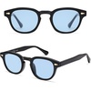image:imageSOJOS Retro Small Round Sunglasses for Men Women Trendy Circle Style UV400 Lenses Unisex Sun Glasses SJ2251BlackBlue