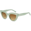 image:imageSOJOS Retro Small Vintage Cat Eye Sunglasses for Women Cute Fashion UV400 Sunnies SJ2939Milky GreenBrown