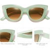 image:imageSOJOS Retro Small Vintage Cat Eye Sunglasses for Women Cute Fashion UV400 Sunnies SJ2939Milky GreenBrown