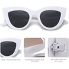 image:imageSOJOS Retro Small Vintage Cat Eye Sunglasses for Women Cute Fashion UV400 Sunnies SJ2939Raw WhiteGrey