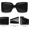 image:imageSOJOS Retro Square Polarized Womens Sunglasses Trendy Oversized Large Womens Big Shades SJ2224Black