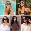 image:imageSOJOS Retro Square Polarized Womens Sunglasses Trendy Oversized Large Womens Big Shades SJ2224Solid Cream