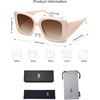 image:imageSOJOS Retro Square Polarized Womens Sunglasses Trendy Oversized Large Womens Big Shades SJ2224Solid Cream